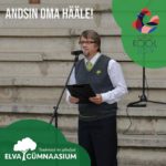 Vabariigi Presidendi ning haridus- ja teadusministri vastuvõtul peab parimate lõpetajate nimel kõne ELVA GÜMNAASIUMI õpilane!  