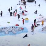 Sõbrapäeva lumelinn Ulila paadisadamas