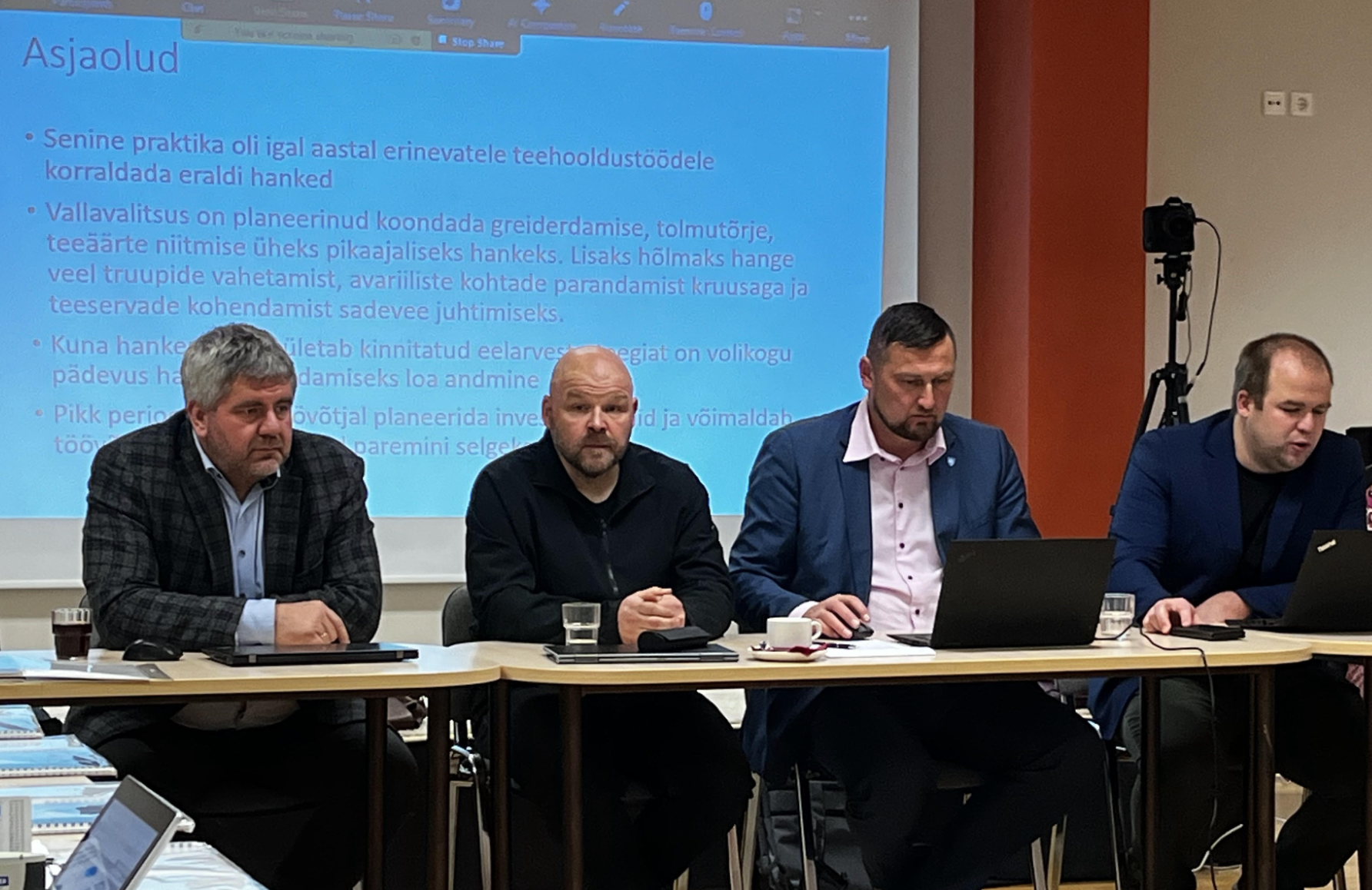 Elva Vallavalitsuse liikmed: Heiki Hansen, Margus Ivask, Priit Värv ja Kristjan Vilu